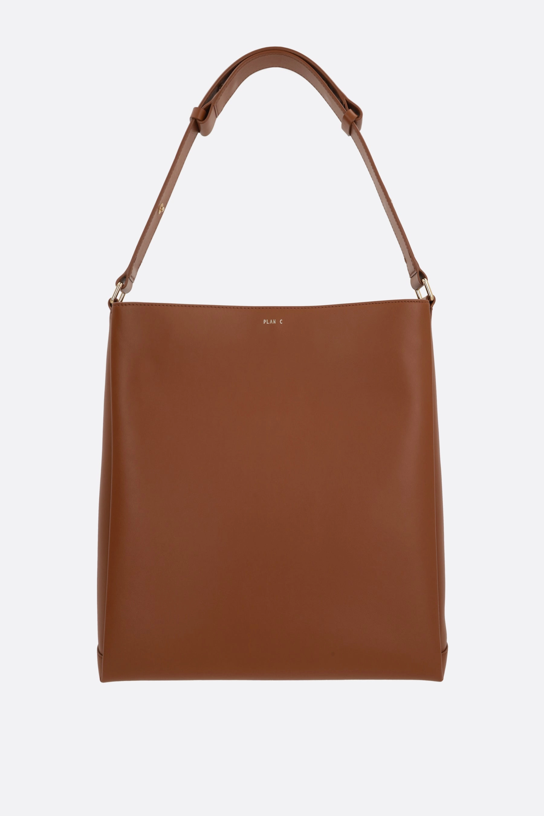 smooth leather shopper