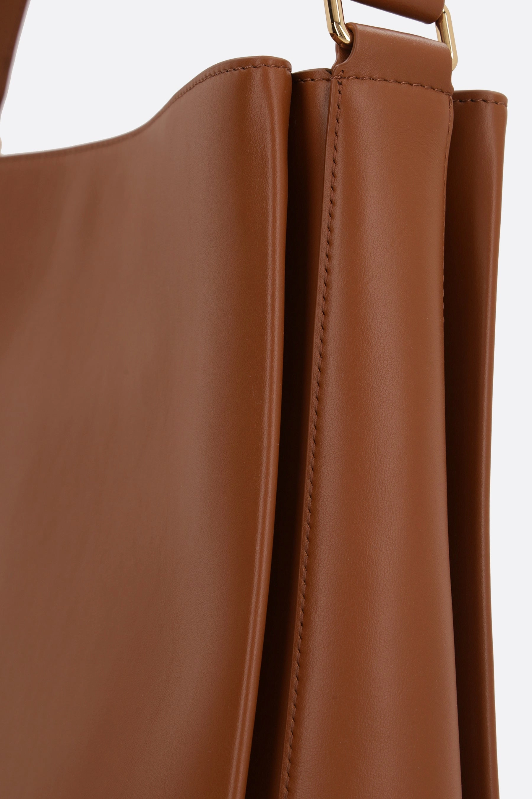 smooth leather shopper