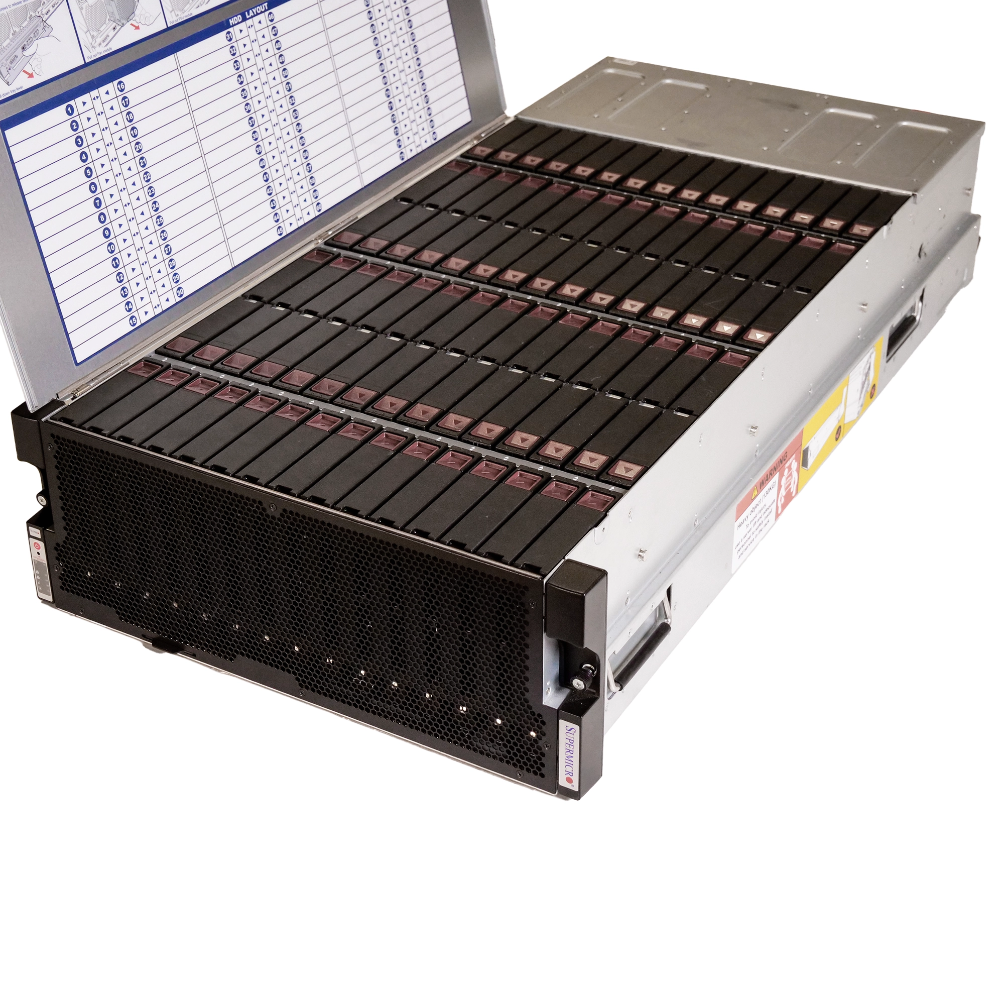 Supermicro SuperChassis 90-Bay SATA/SAS JBOD 4U Rackmount Top-Load Disk Shelf Storage Array 946ED-R2KJBOD | 90-Bay JBOD Enclosure | Up to 2.5PB