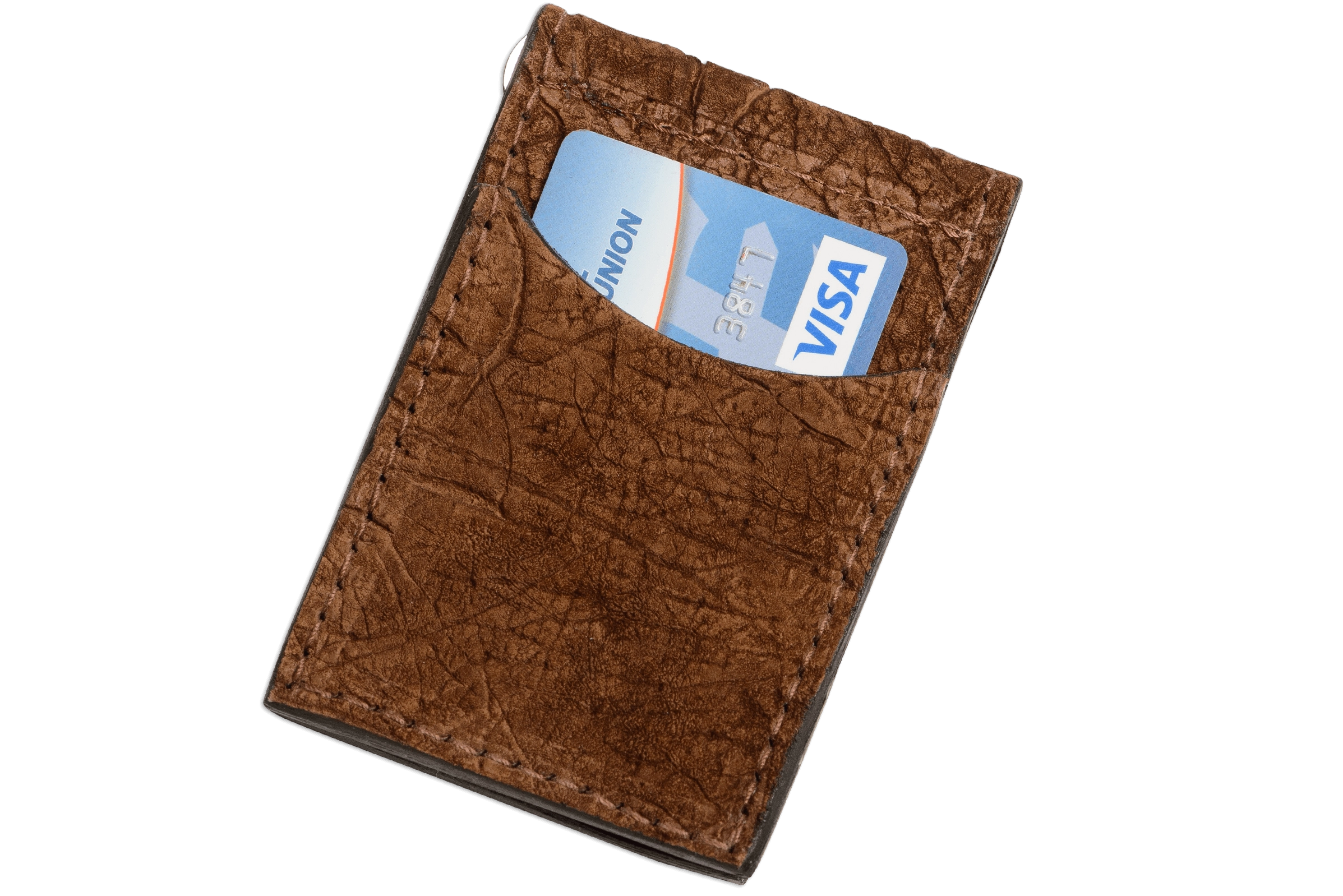 Tan Hippopotamus Bifold Slim Profile Wallet With Money Clip