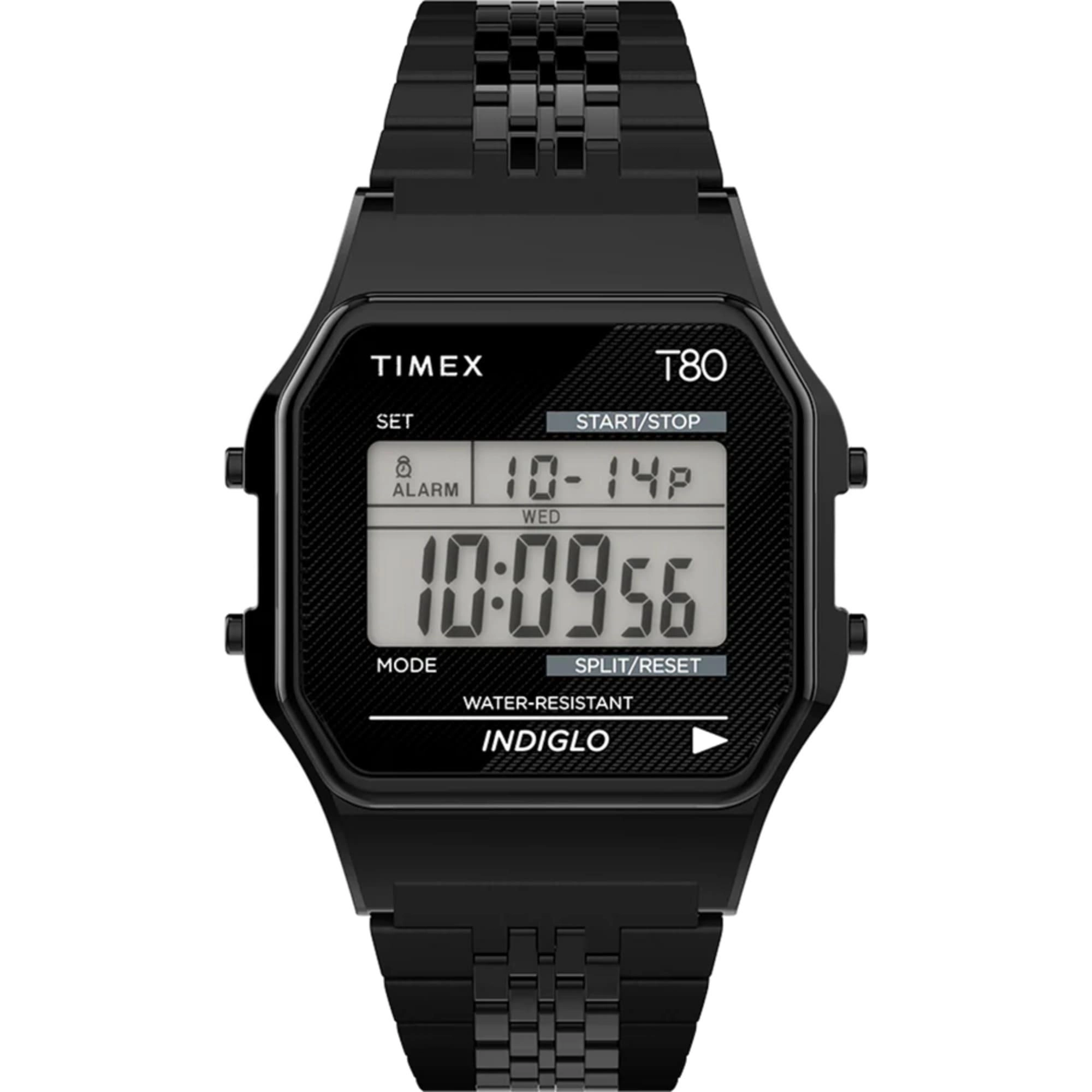 Timex Unisex Watch - T80 Grey Dial Silver Stainless Steel Bracelet Digital | TW2R79400