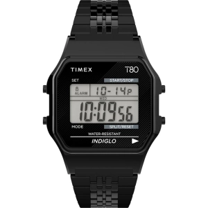 Timex Unisex Watch - T80 Grey Dial Silver Stainless Steel Bracelet Digital | TW2R79400
