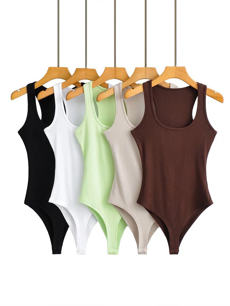 Women's Casual Sleeveless Slim Fitted Basic Tank Bodysuit