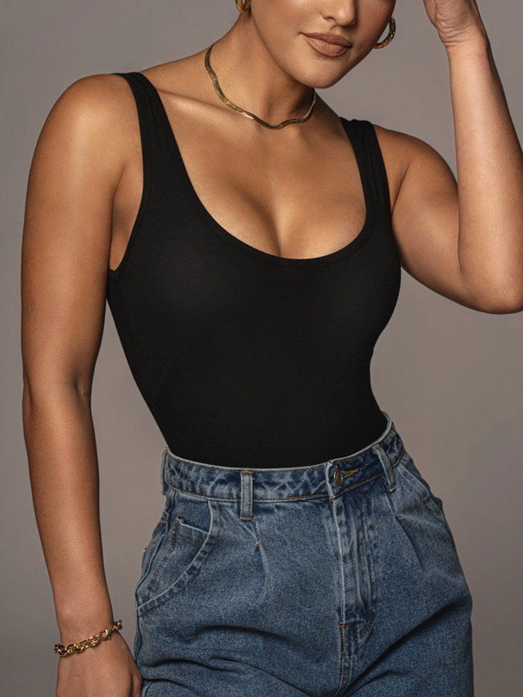 Women's Casual Sleeveless Slim Fitted Basic Tank Bodysuit