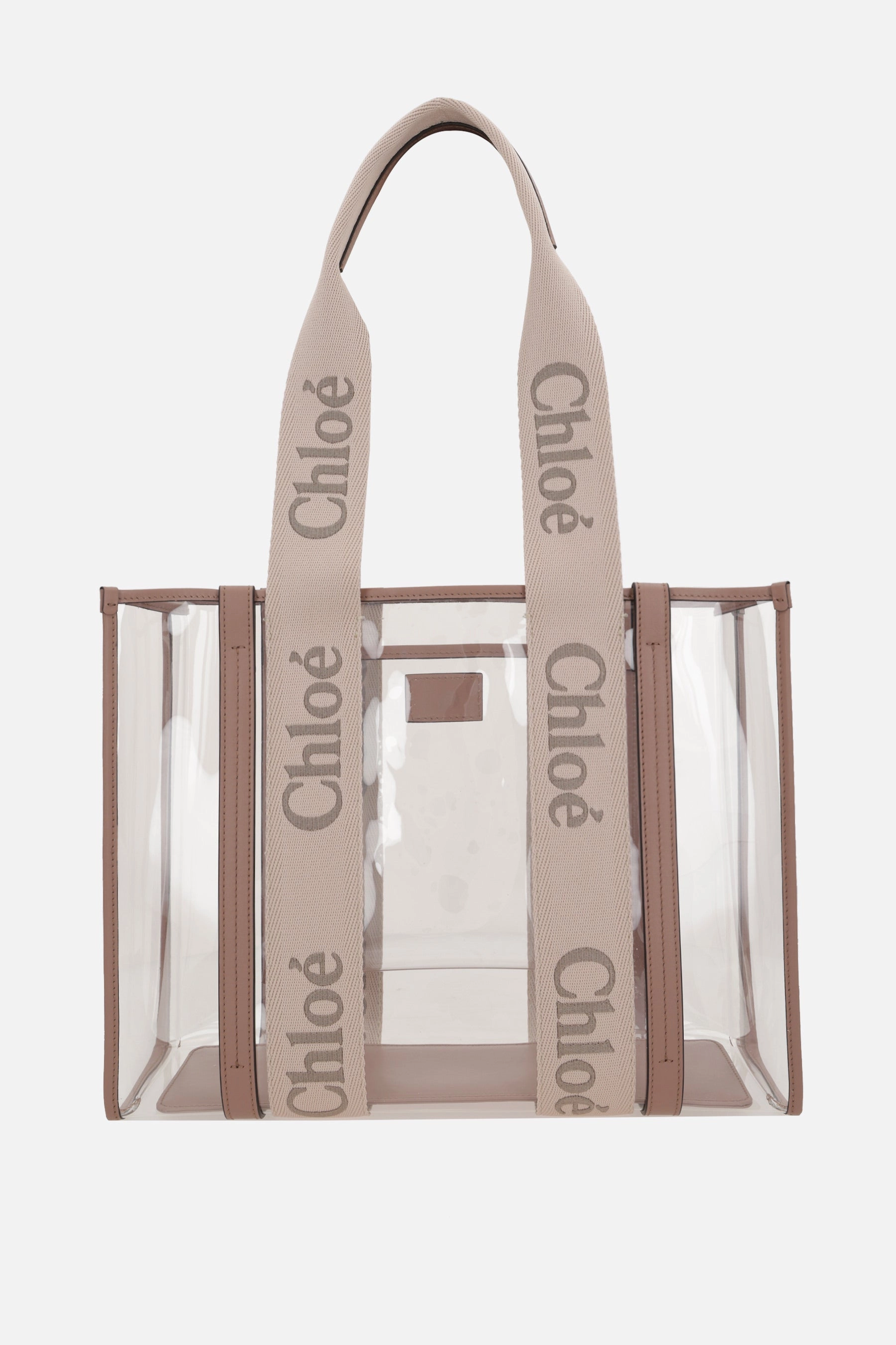 Woody medium tote bag in rubber and leather