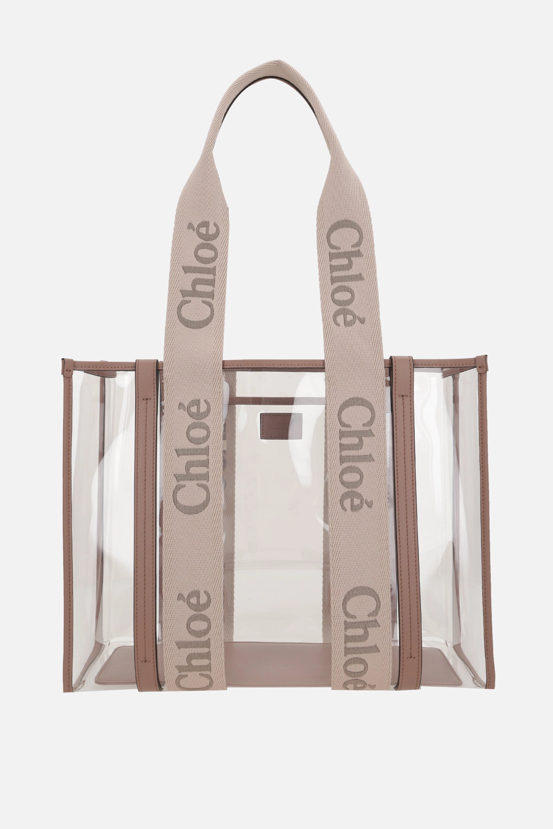 Woody medium tote bag in rubber and leather